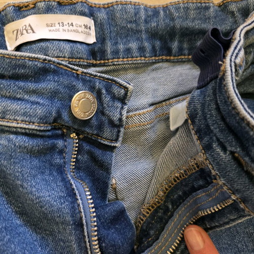 Zara jeans used for 13-14 years, blue with utility pockets