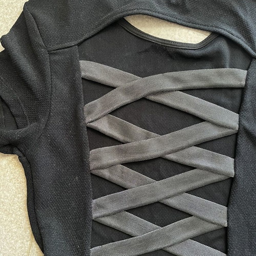 Black midi dress with open back used, slightly shiny, Tally Weijl