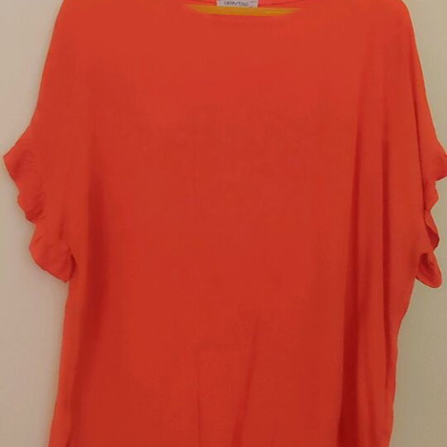Celestino blouse and long zip-culottes set like new, orange