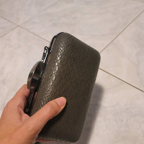 Clutch gray snake like new Achilleas Accessories