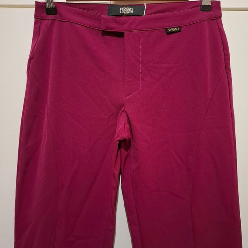 Y2K Versace Stretch Pants Straight Leg Dark Fuchia Size 32/46 New