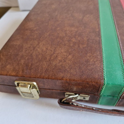 Backgammon in leather case used