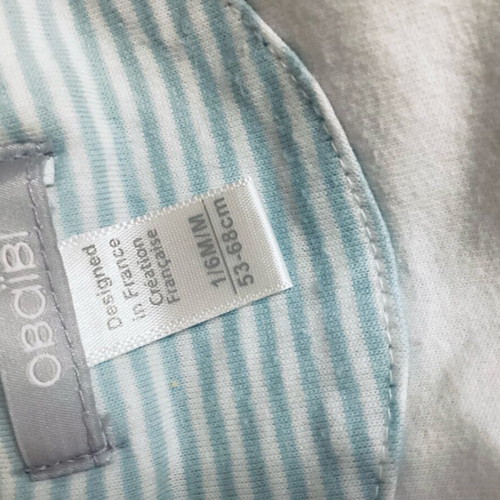 Obaibi baby sleeping bag mint like new, cotton with bear 6-9 months
