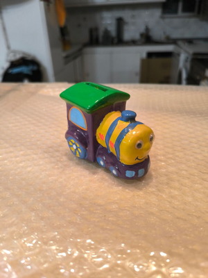 Colorful Train Coin Bank like new