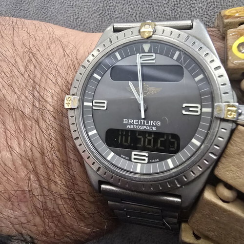 Breitling Aerospace titanium men's watch with alarm issue