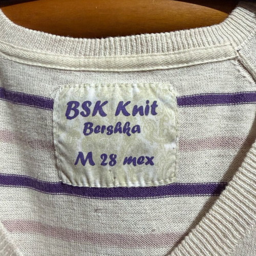 Bershka blouse 3/4 sleeves like new, striped purple and pink