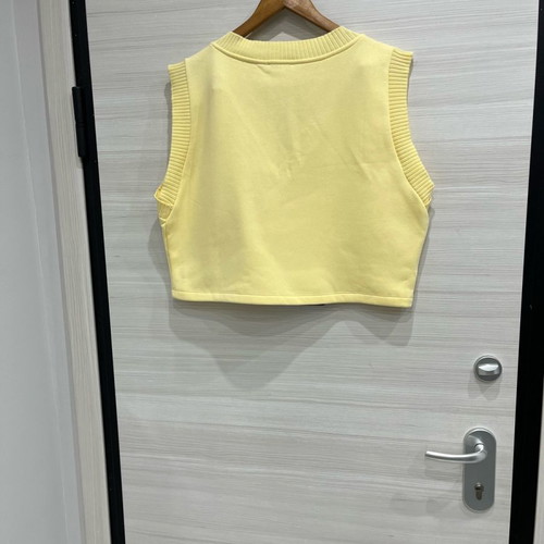 Zara women's vest new, yellow with fuzzy lining