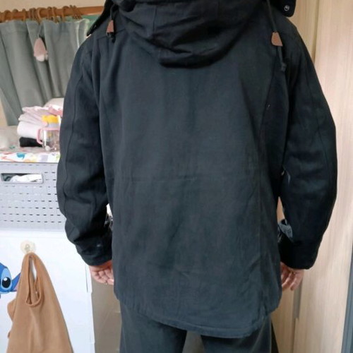 Cargo men's coat with fleece lining like new, black XL