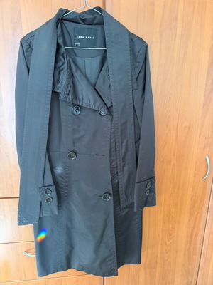 Zara black trench coat, size L