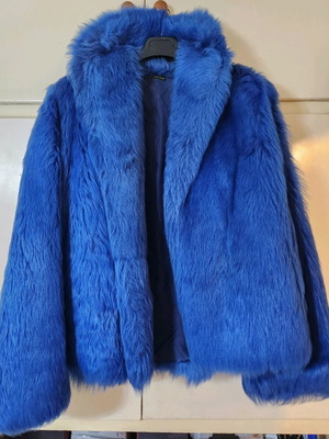 Vintage women's fur Almacenes Romero blue size M/L like new