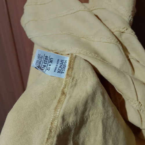 Linen blouse Marks & Spencer like new, yellow, size L