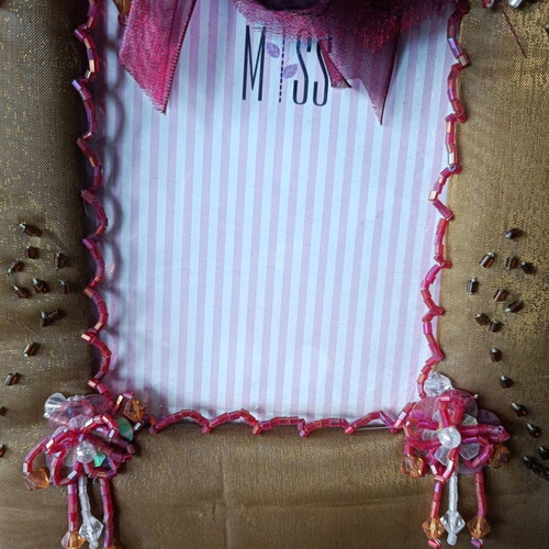 Trimar fabric photo frame with flower new