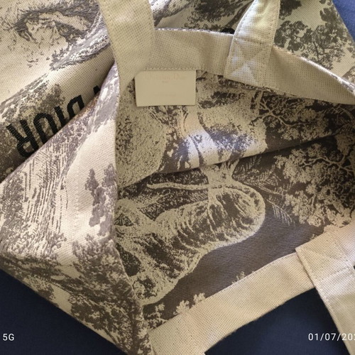Dior canvas book tote bag like new, unisex, grey and beige