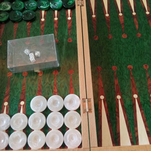 Green backgammon set