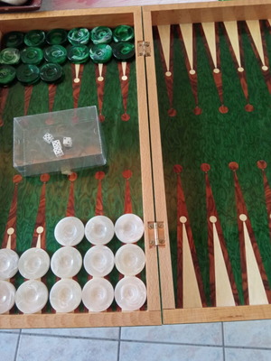 Green backgammon set