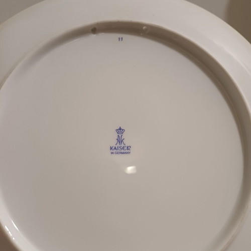 Vintage porcelain plate by Kaiser with deer illustration used