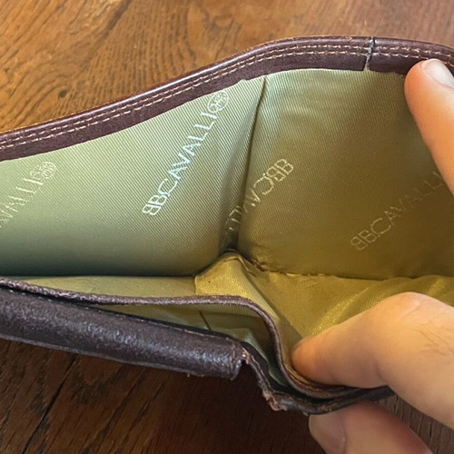 Cavalli BB leather men's wallet used with coin pocket