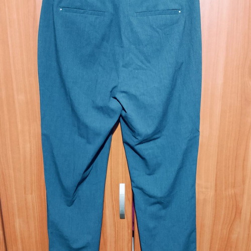 Gray straight-leg pants like new with silver details
