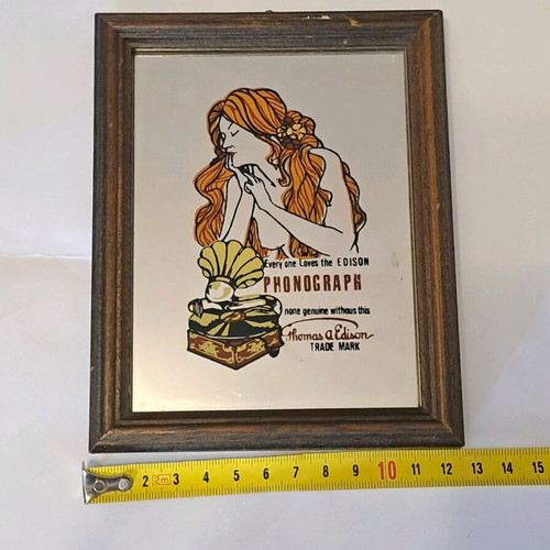 Σετ καθρεπτών Art Nouveau vintage μεταχειρισμένο, 3 τεμάχια με ξύλινες κορνίζες