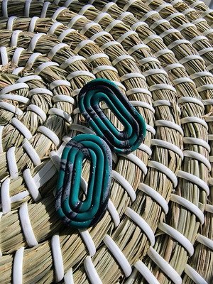 Handmade polymer clay earrings new with stud fastening