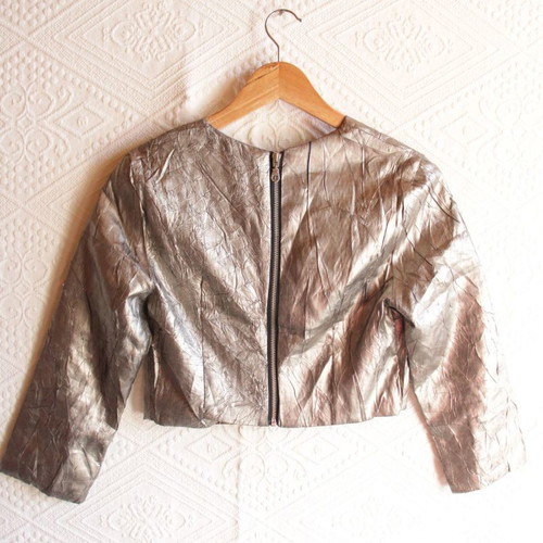 Top used metallic brown with back zipper size M