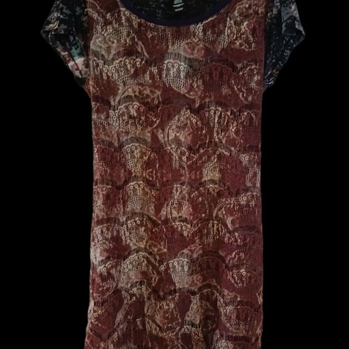 Custo Barcelona mini dress like new, party lace with printed fabric