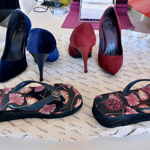 Women's shoes used, sizes 35 and 36, Ugg platform, Mustakas and BSB pumps, Tory Burch sandals