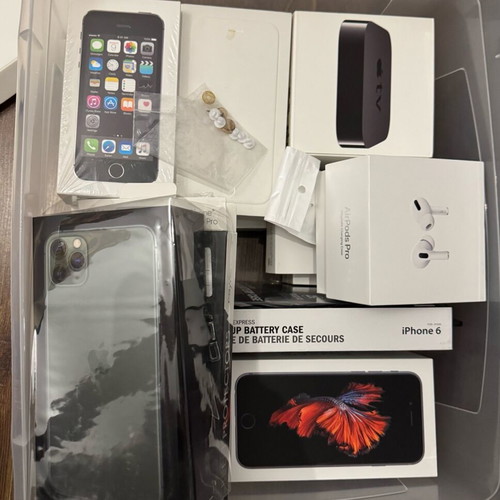 iPhone 11 Pro Max, 8 Plus, 6s, 6, 5s, Apple TV, iWatch, AirPods Pro boxes like new