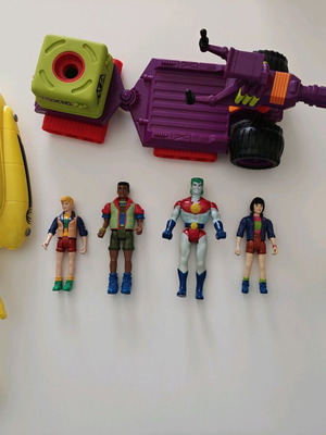 Captain Planet vintage lot with 4 figures and 3 vehicles