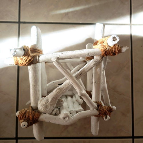 Handmade driftwood lantern cube 20cm new