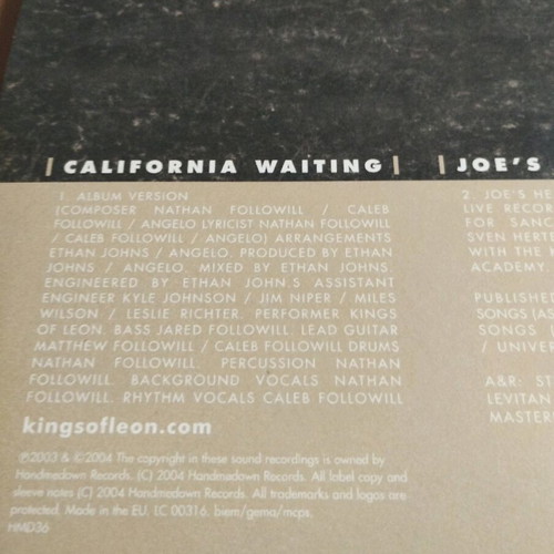 Kings of Leon California Waiting 10" single new, limited edition clear vinyl