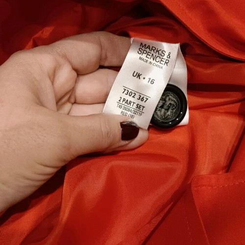 Marks and Spencer trench coat like new, red with belt