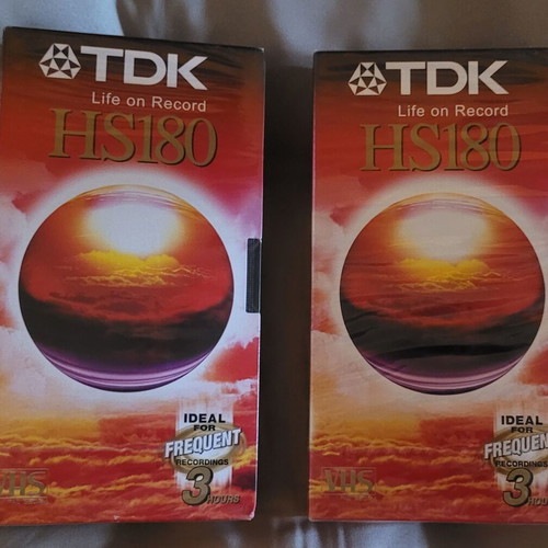 TDK HS180 video cassettes two blank like new