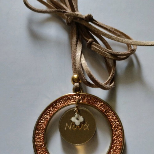 Martyriko pendant with natural suede leather and enameled daisy cross new