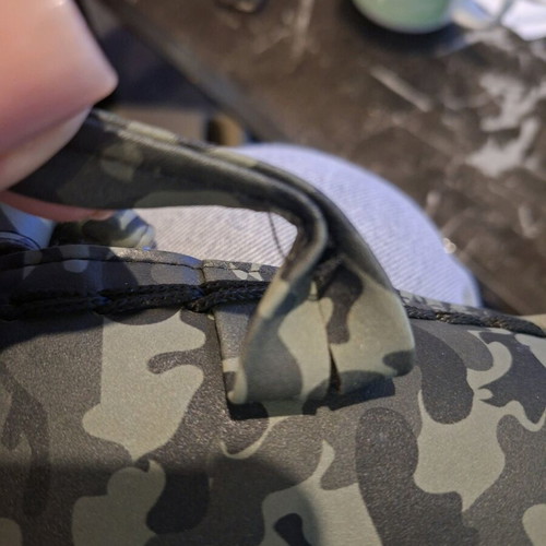 Knitted backpack like new with camo flap
