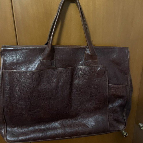 Forest leather professional bag used, large brown briefcase