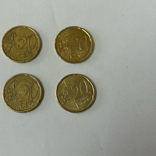 Package of 4 Collectible 0.20 Euro Cent Coins Price 3 Euros