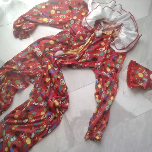 Clown carnival costume used, very large size 54