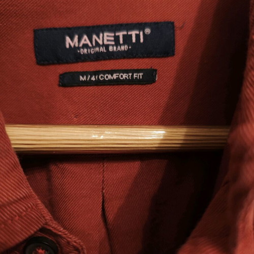 Manetti Men's Long-Sleeve Shirt Like New, Red, Size M