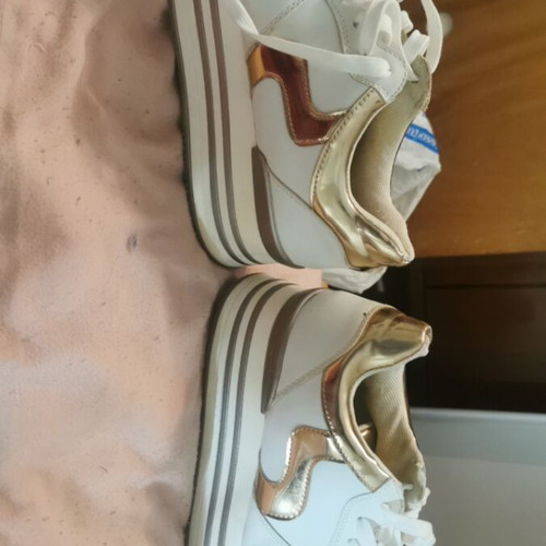 White sports platform shoes used, size 38