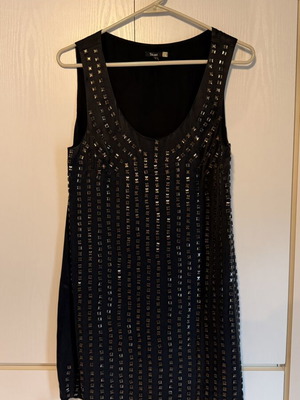 Tou&Moi black dress with decorative studs, size large, like new