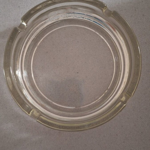 Large deep glass ashtray 13 cm