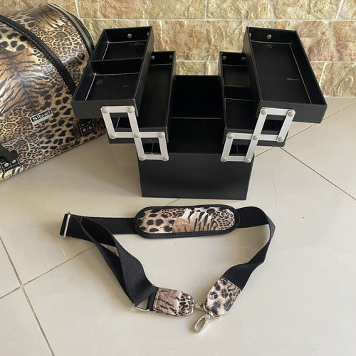 Sibel Professional Leopard Print Vanity Makeup Case