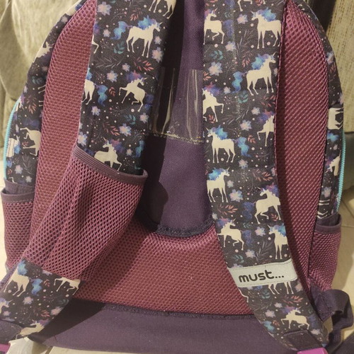 Unicorn school backpack, glows in the dark