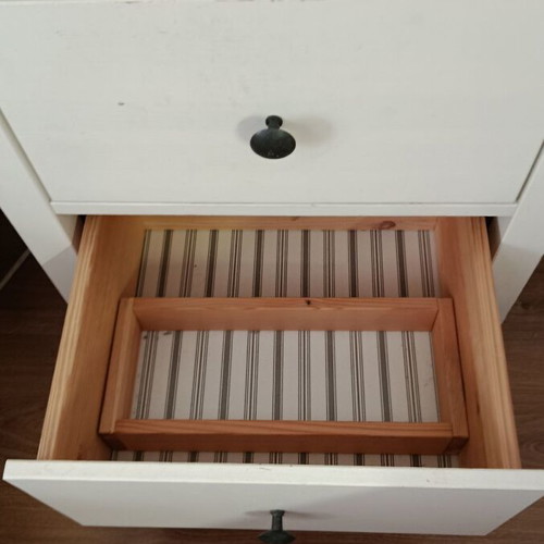 Wooden nightstand with 2 drawers white, like new