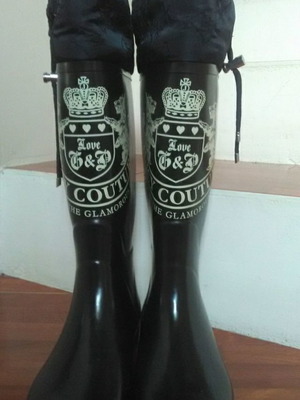 Juicy Couture and DKNY rain boots used, size 37, black