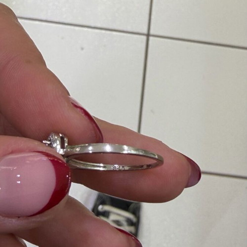 Silver Tear Drop Ring 925 with Zircon Stones, New