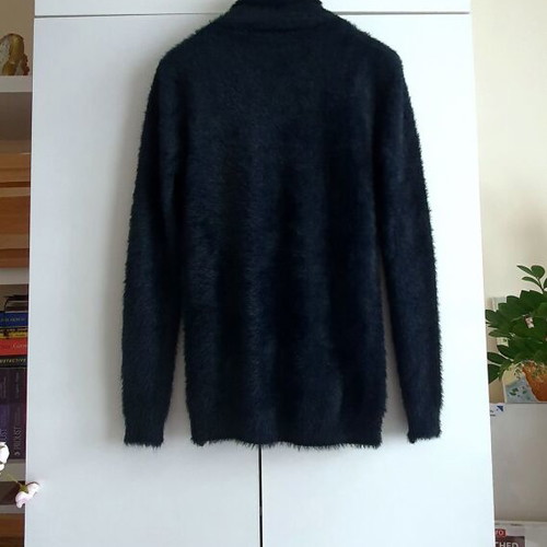 Pullover new dark blue, size L, 30% silk