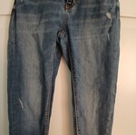 Stradivarius jeans skinny low waist used, blue with rips, size L