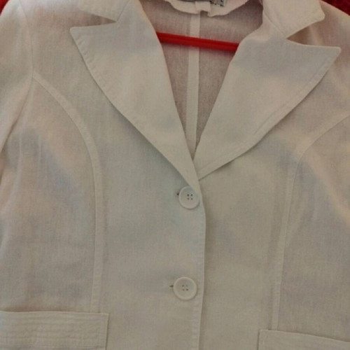 Provetto white summer jacket, cotton fabric, size M-L